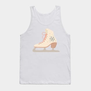 Cute Winter Ice Skate Pattern with Snowflakes Tank Top